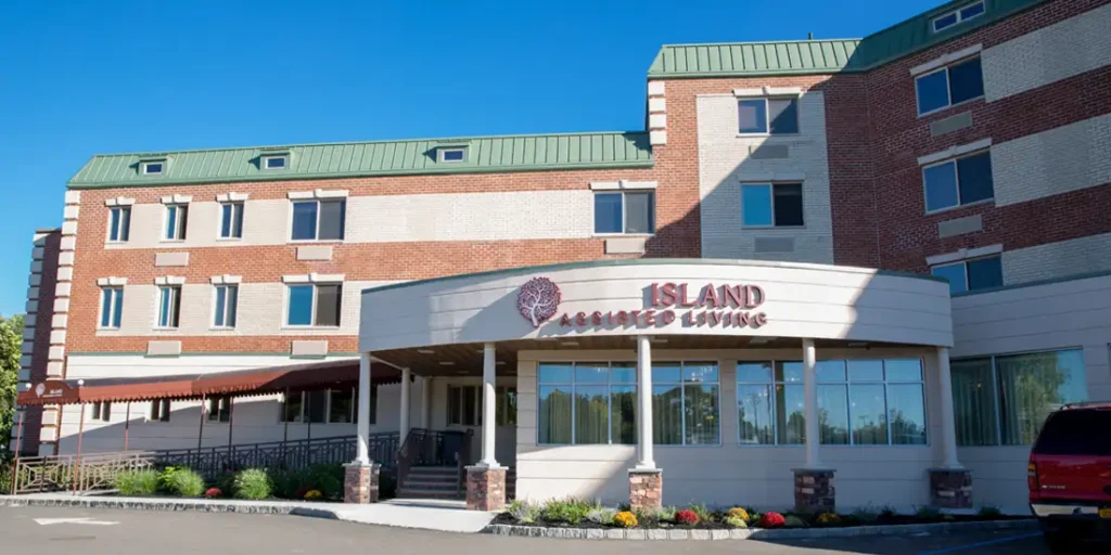 Island Assisted Living Exterior in Hempstead, NY on a sunny day